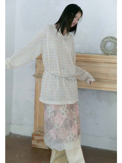 Colorful Dots Loose Pullover Knit