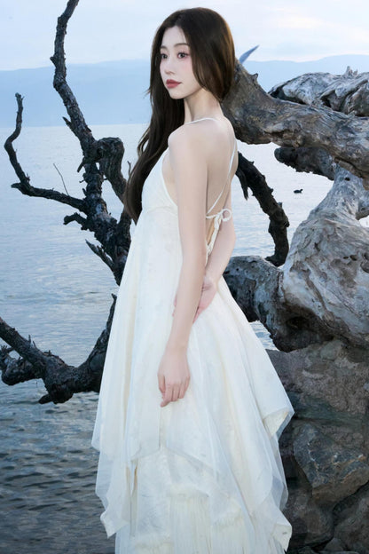 Spring-Summer Mesh Halter Dress