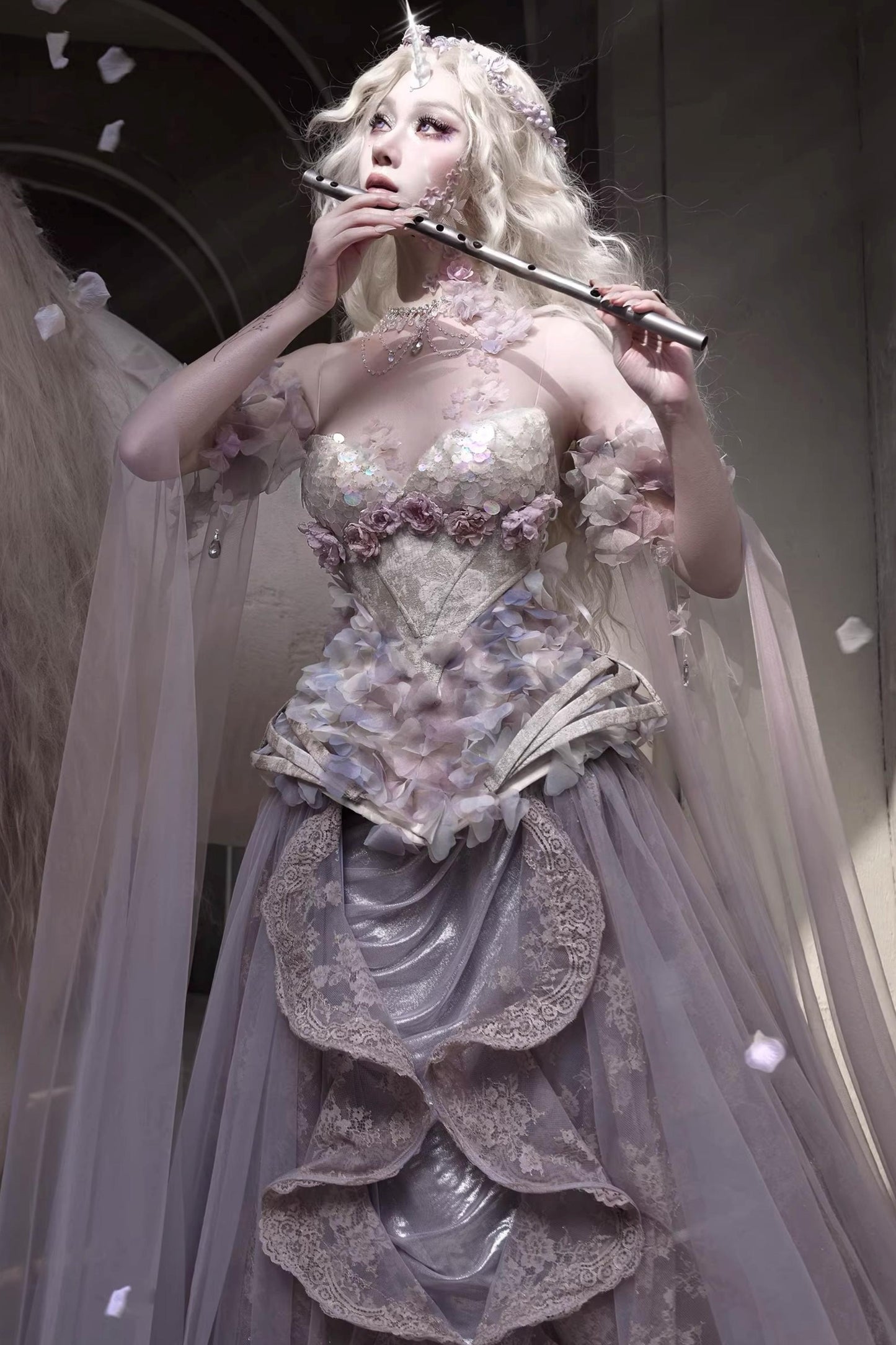 Moonlight Flower Fishbone Corset Matching Set