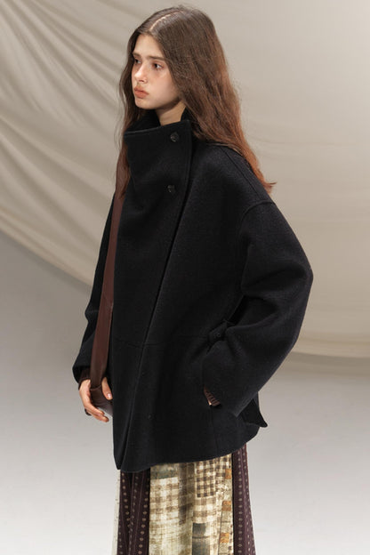 Silent Gallery Black Wool Coat