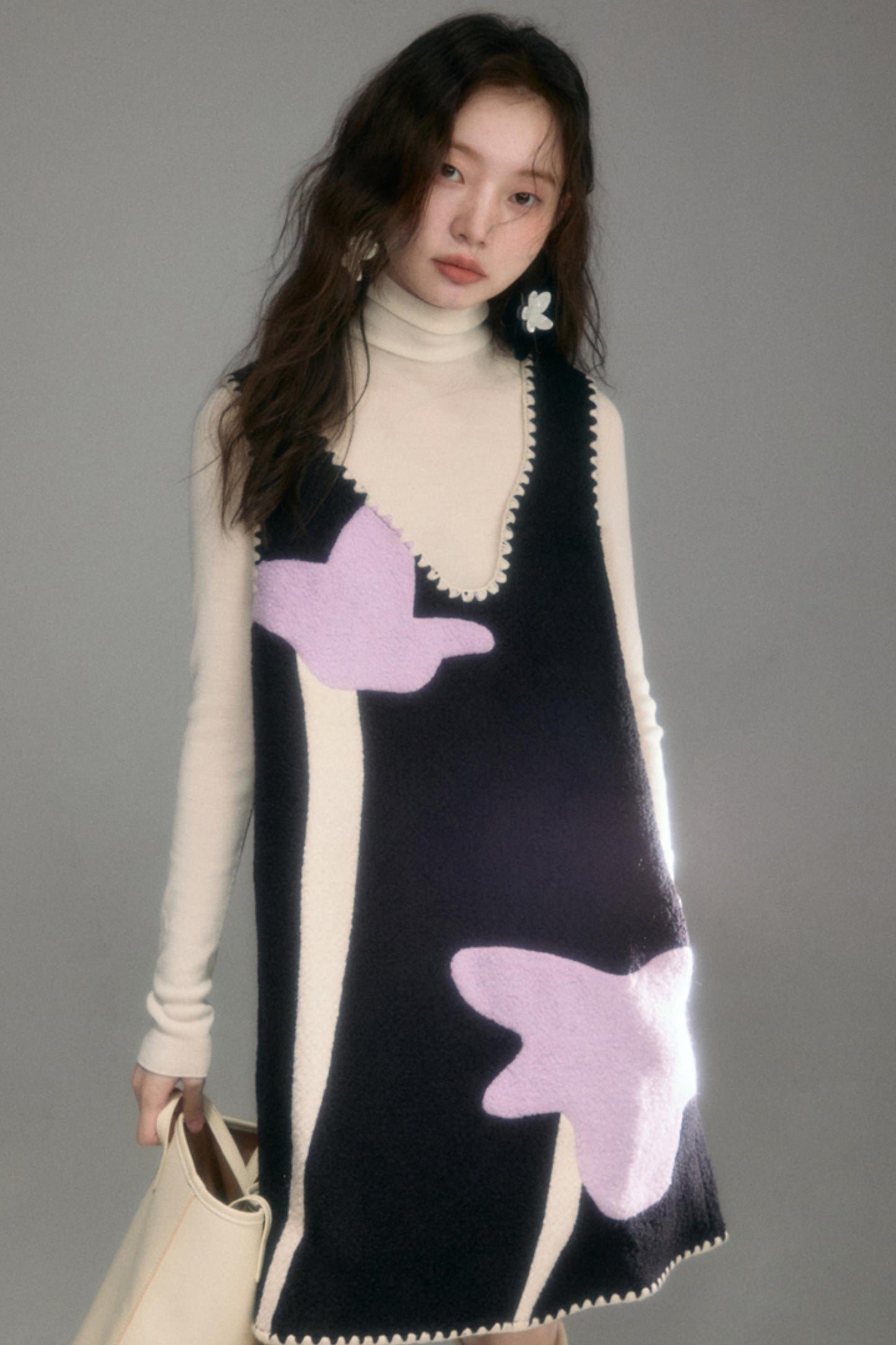 Sweet Iris Circle Wool Vest Dress