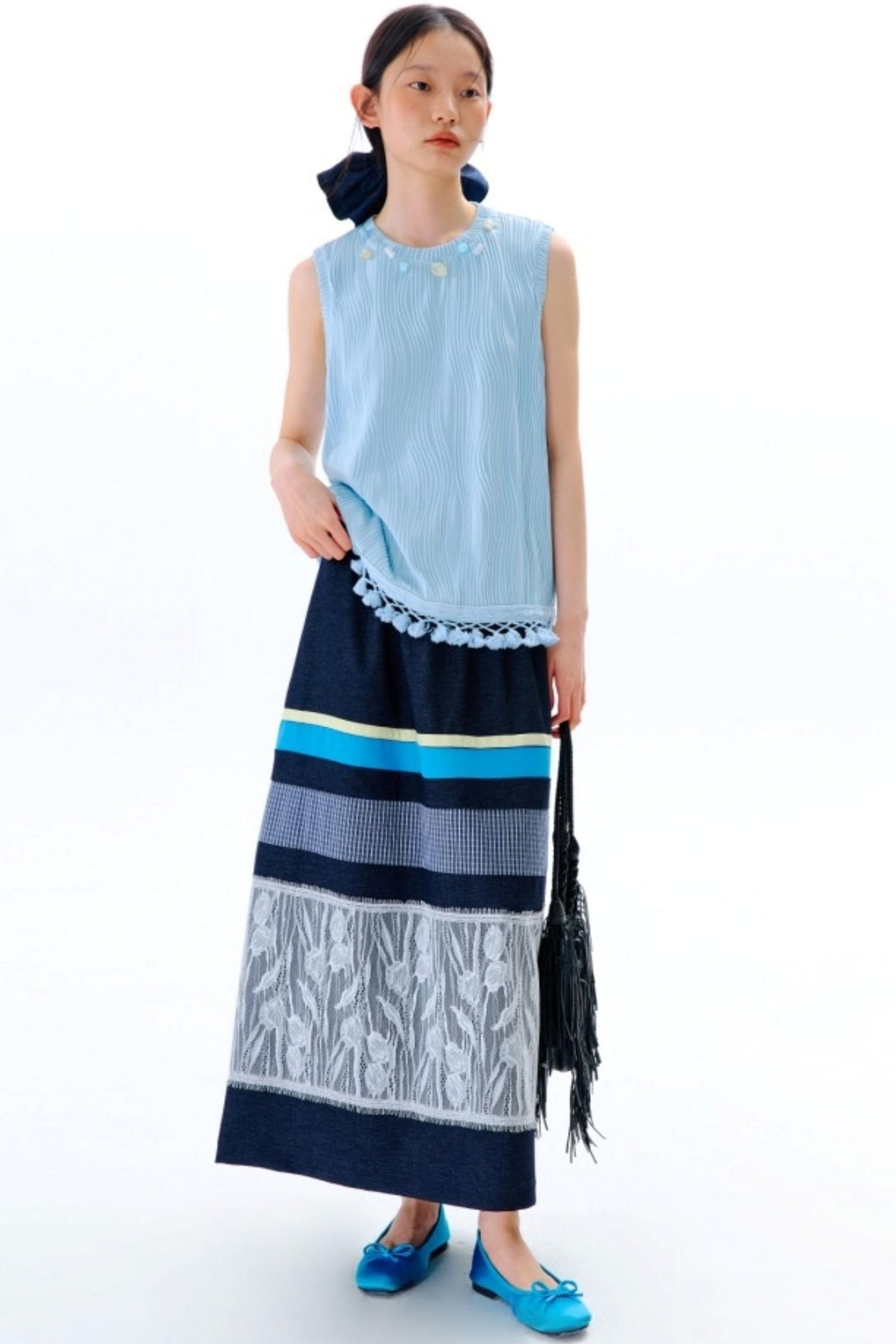 Blues Beach Fringed Vest Set-Up