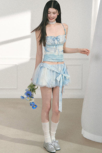 Summer Beaded Lace Waist Top