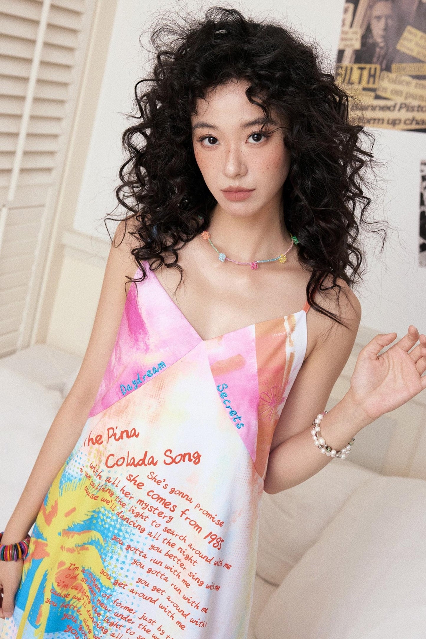 Colorful Printed Camisole Slip Dress