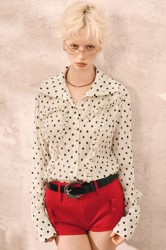 Summer Vintage Polka Dot Elegance Shirt