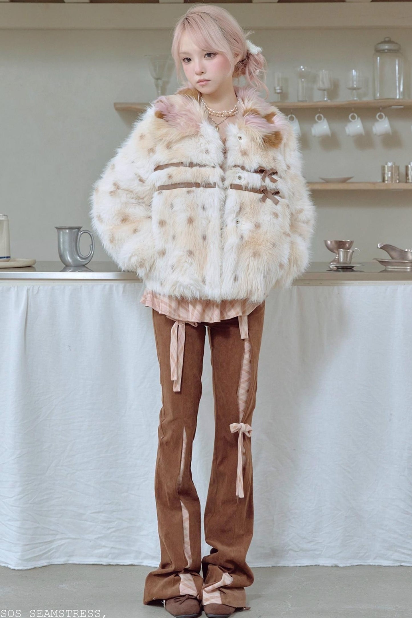 Corduroy Patchwork Flared Pants