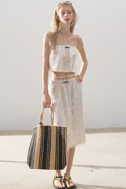 Silk Satin Dress & Camisole Set-Up