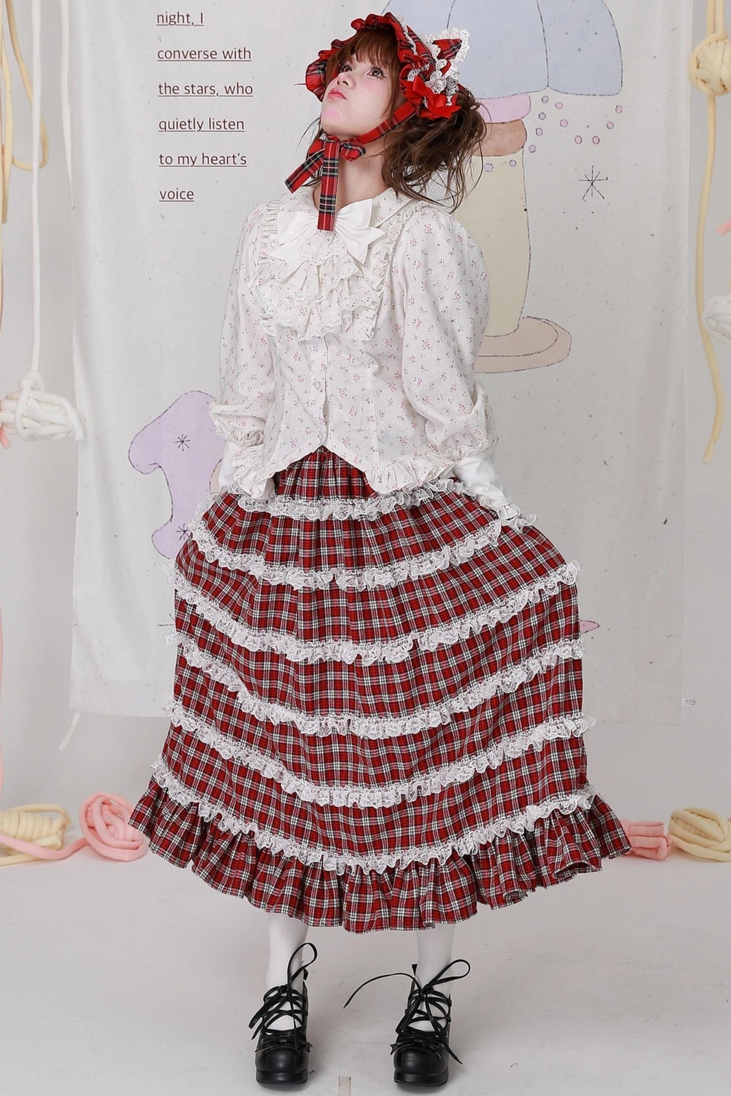 Red Plaid Lolita Skirt