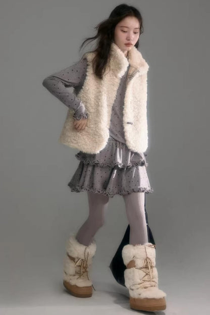 Teddy Curly Fur Vest Jacket
