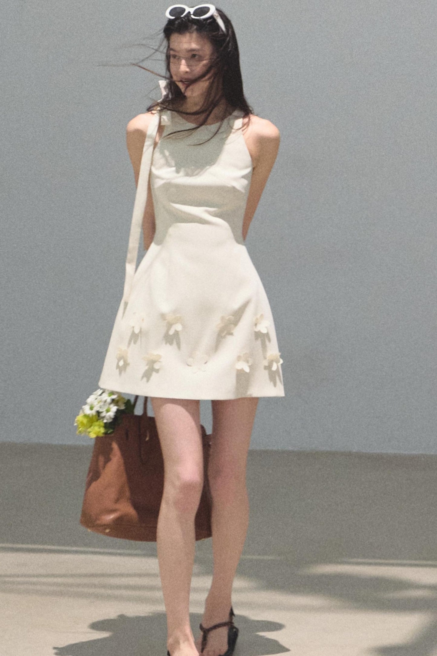 Floral Ribbon Waist Dress