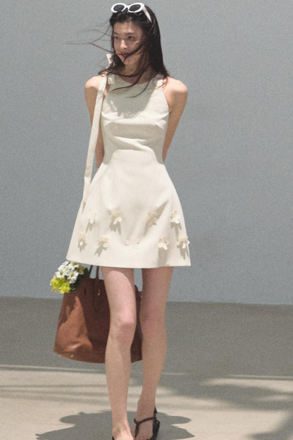 Floral Ribbon Waist Dress