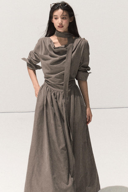 Moonlit Microvelvet Waist Dress