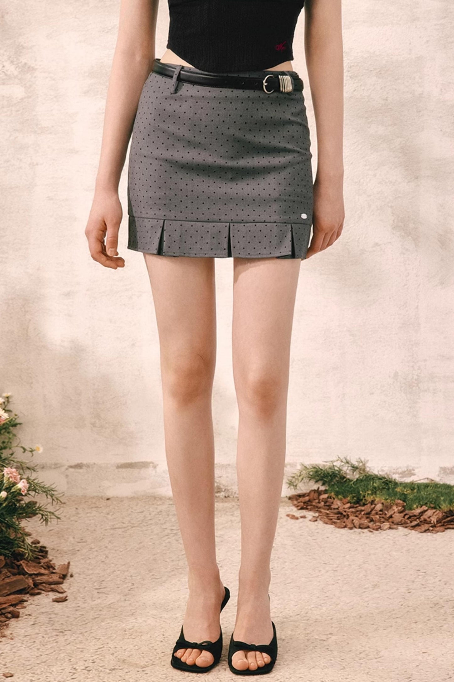 Summer Polka Dot Midi Skirt