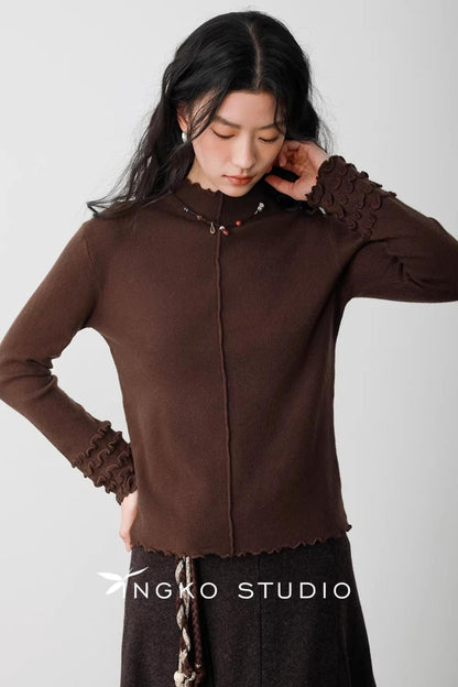 Karamell Latte Wellenpullover