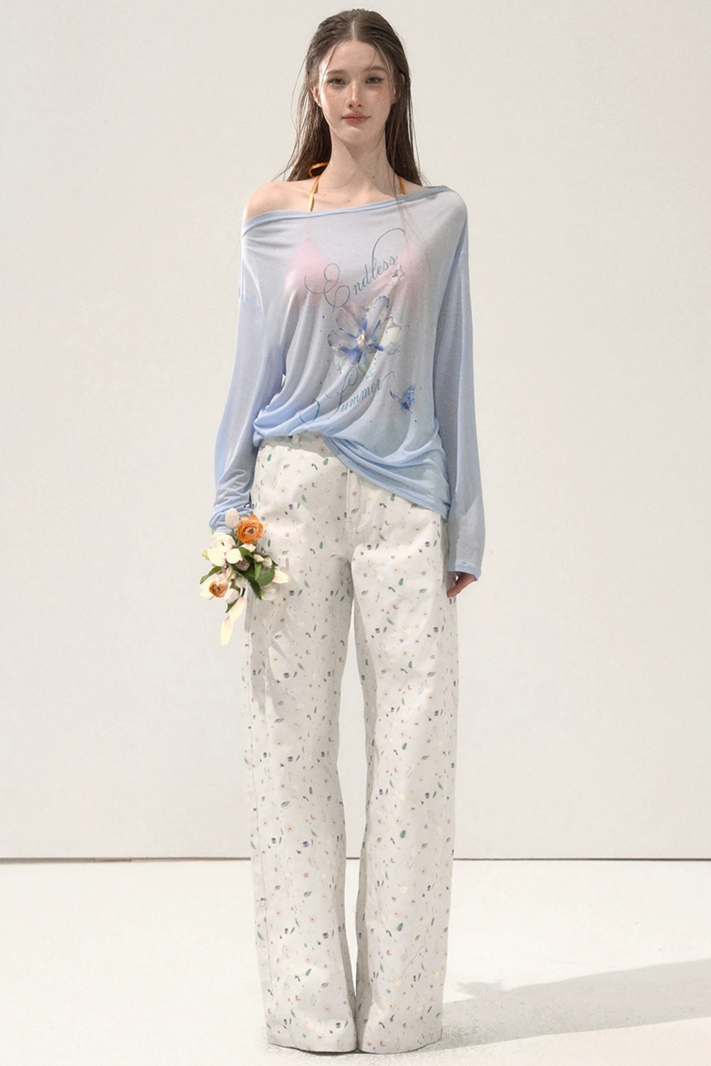 Asymmetrical Printed T-Shirt