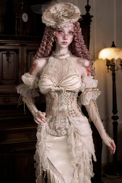 Elegant Herringbone Corset Slim Tunic Top Set