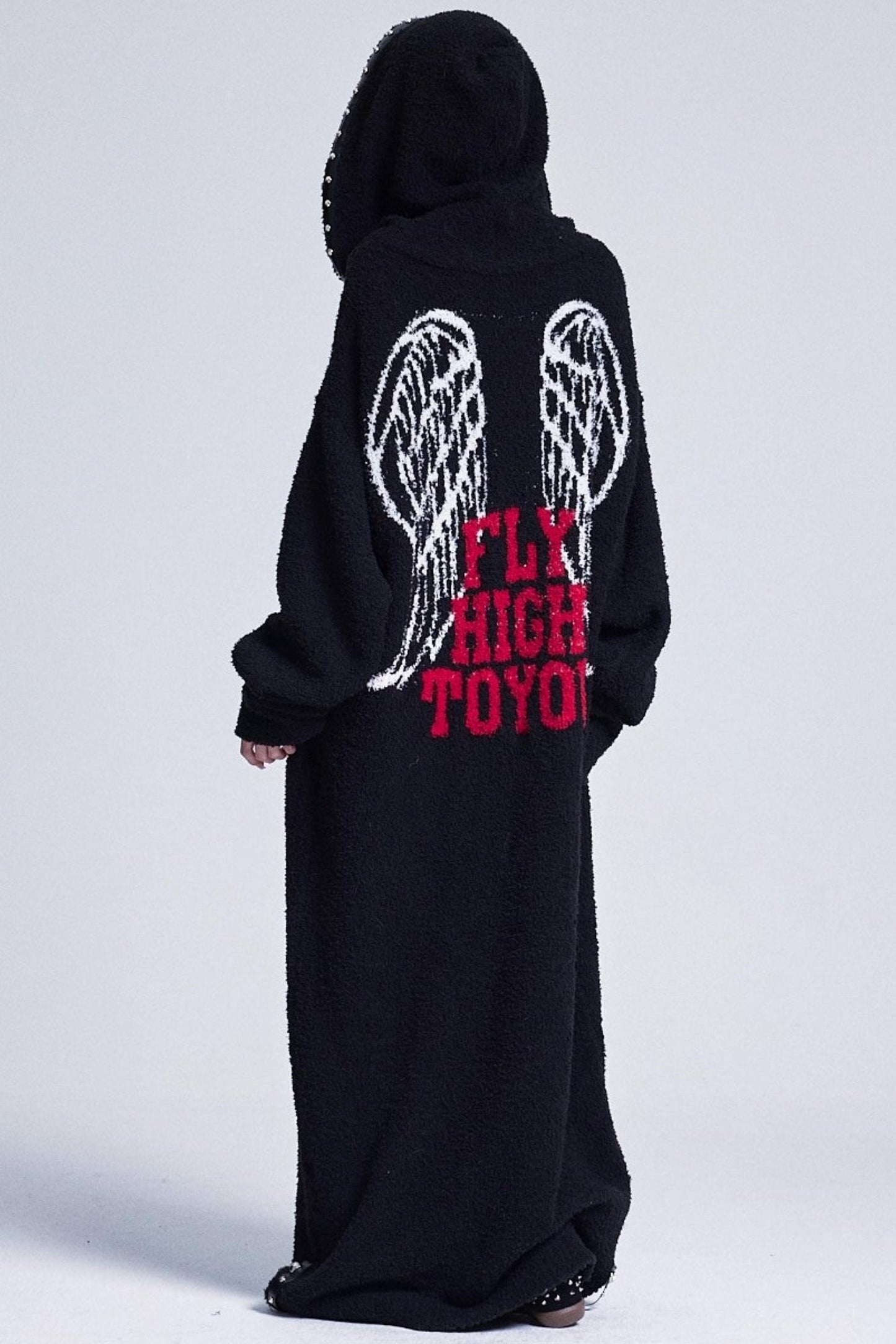 Soft Jacquard Hooded Long Sweater Dress