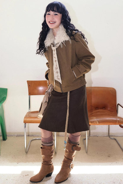 Before Sunrise Fur Collar Jacket