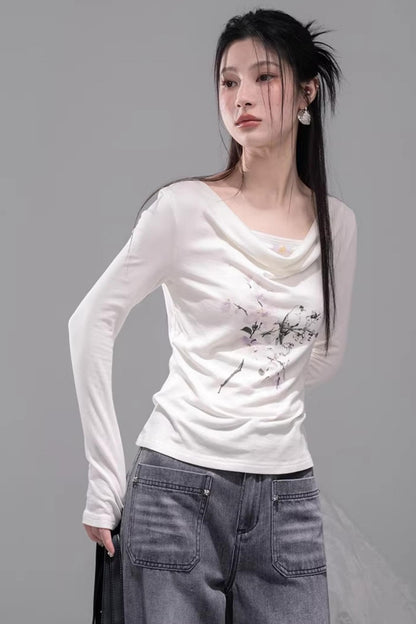 Cloud Beige Lyocell Blouse Set