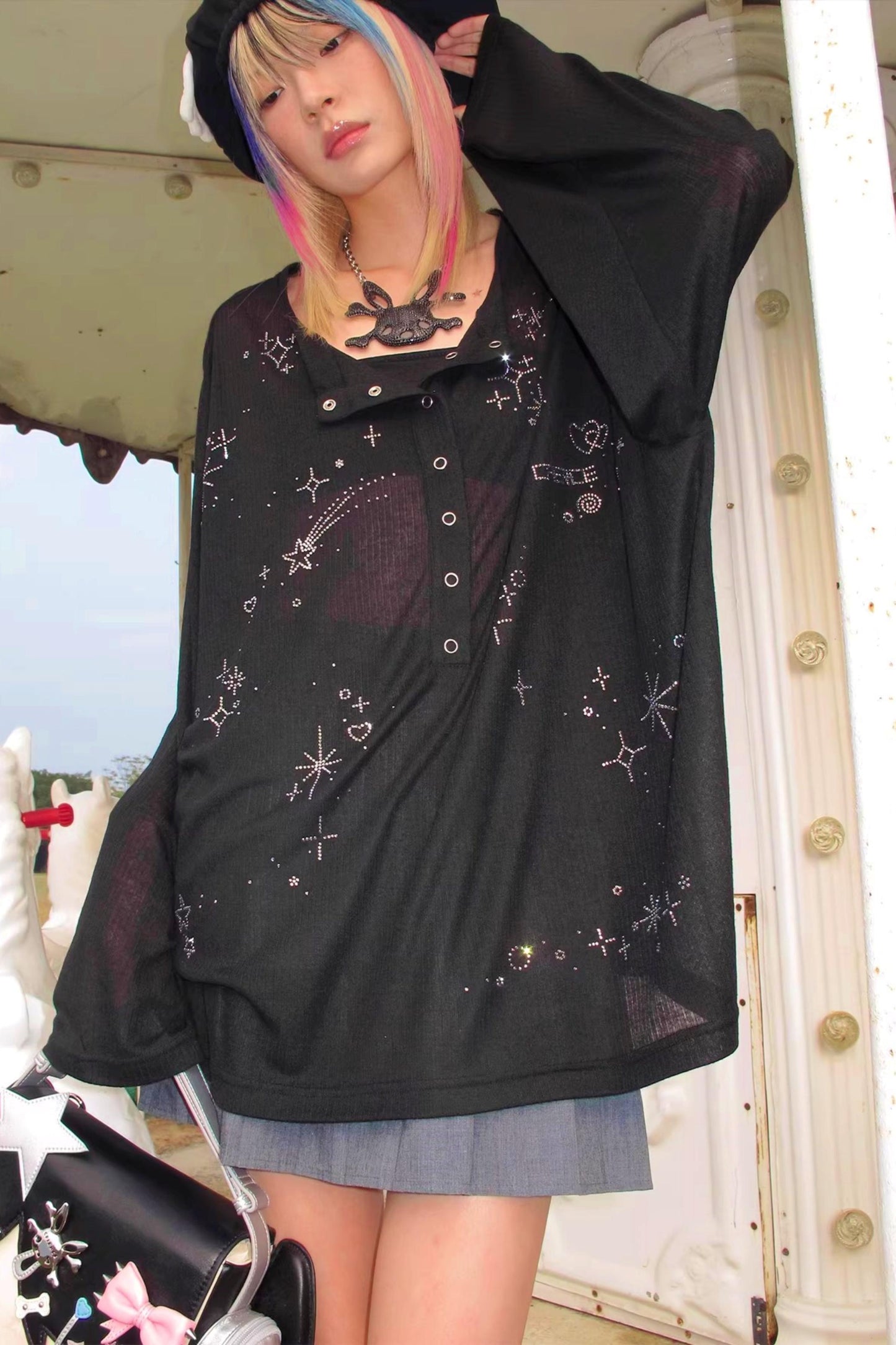 Starlight Rhinestone Open-Front Top