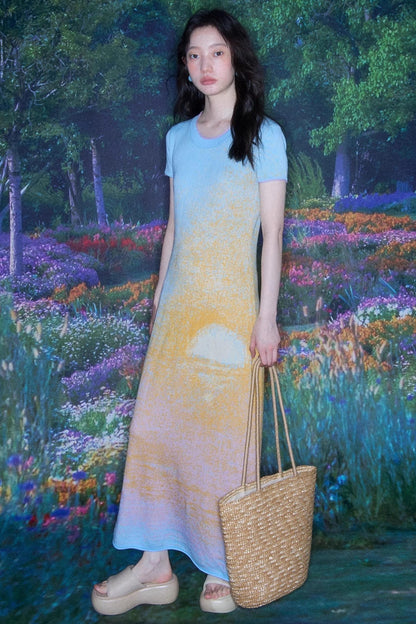 Hand-Painted Knit Dress