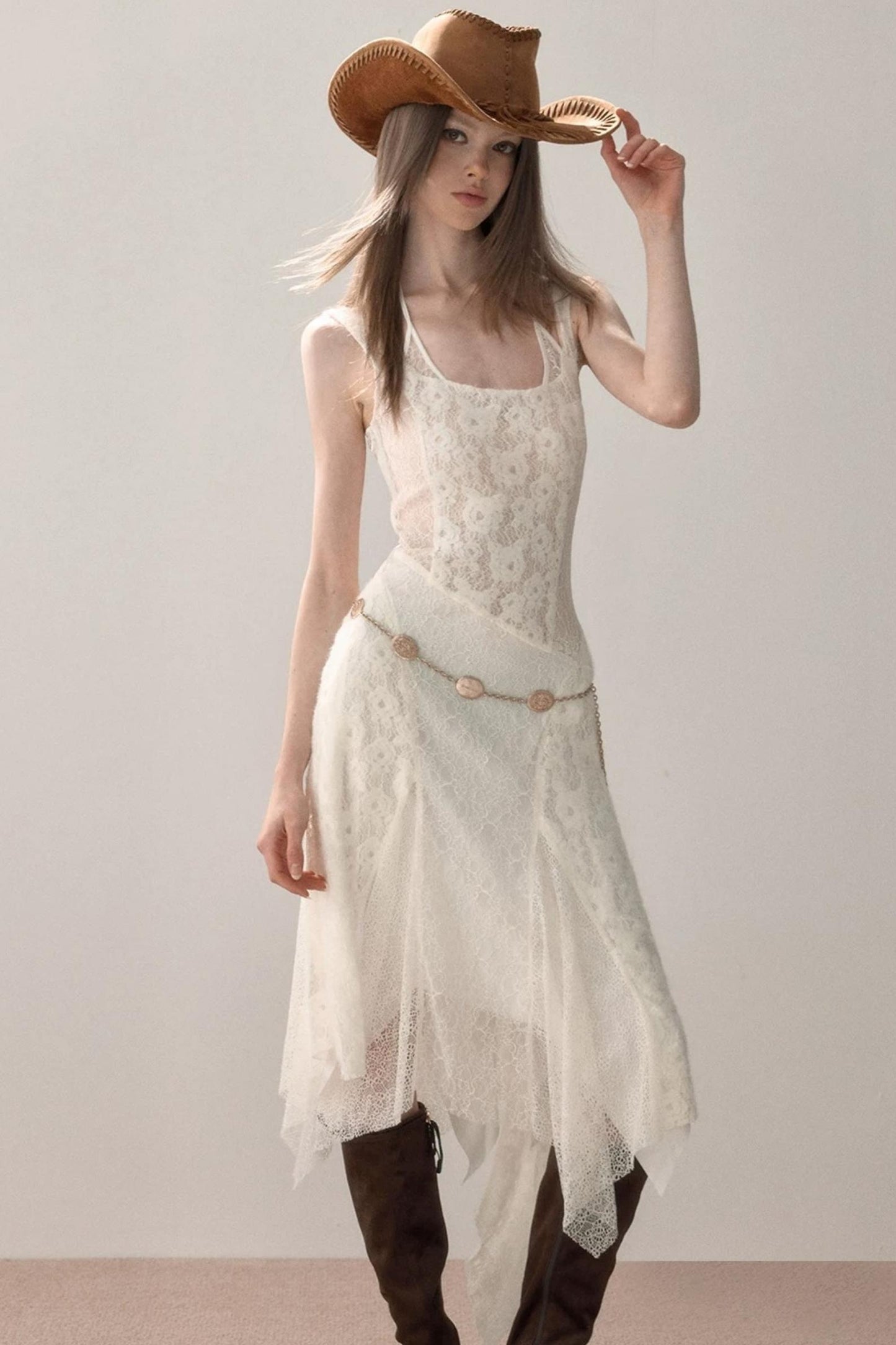 Lace Patchwork Strap Dress