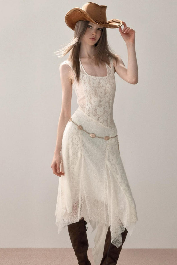 Lace Patchwork Strap Dress