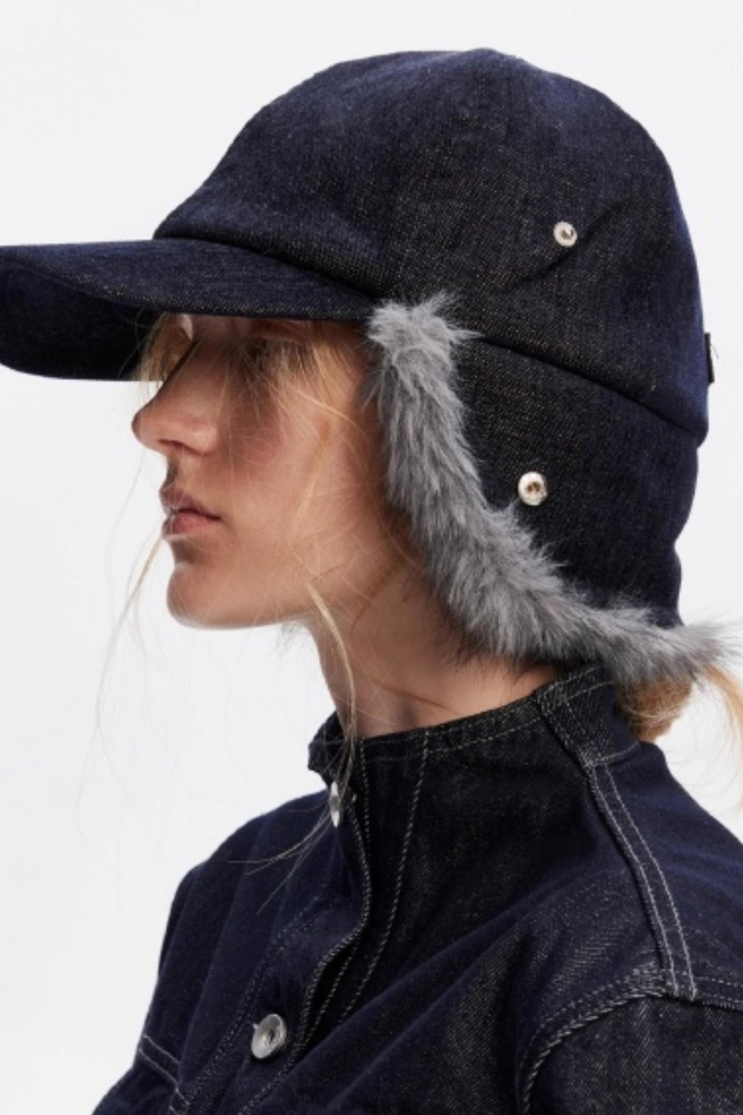 Furry Baseball Cap with Ear Protection