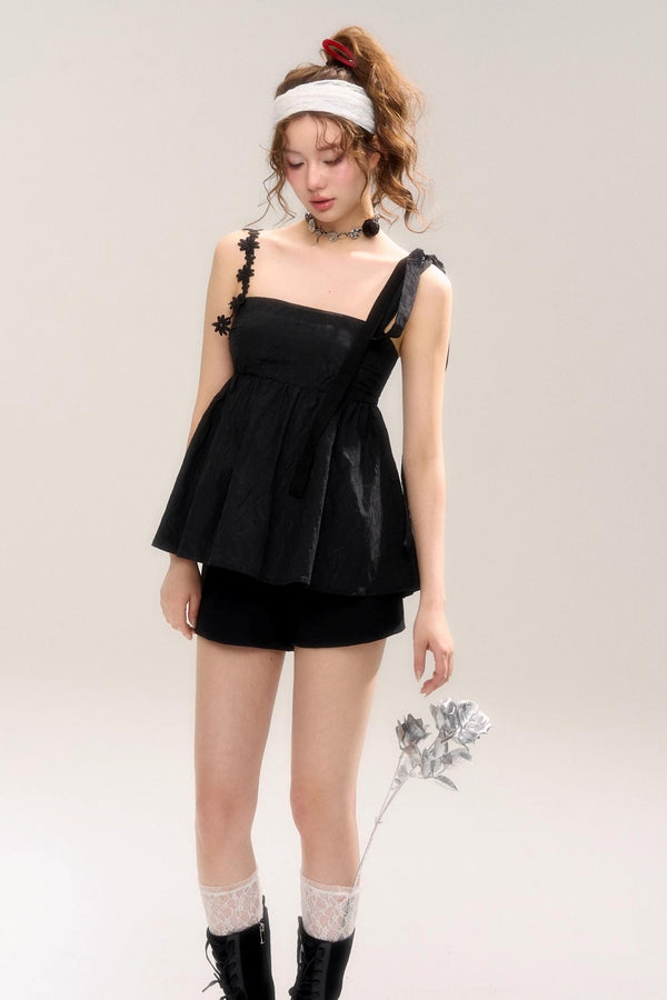 Moody Irregular Suspender Shorts Set-Up