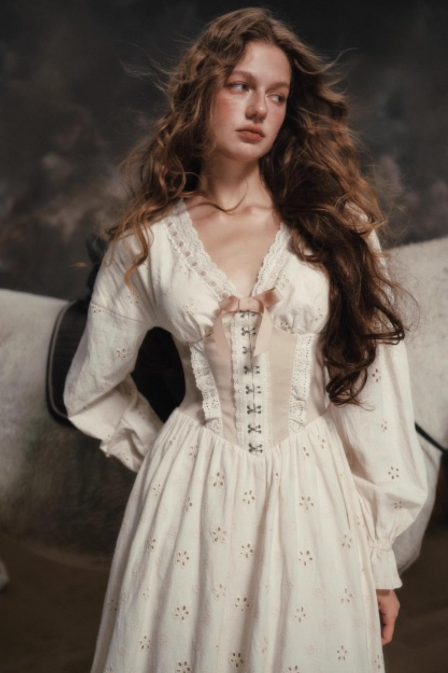 Lacemade V-Neck Denim Dress