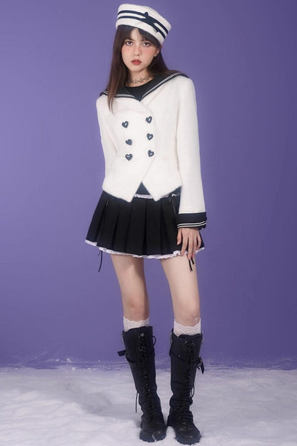 Golden Mink Sailor Collar Jacket