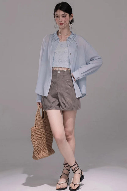 Light Mist Embroidery Vest Set