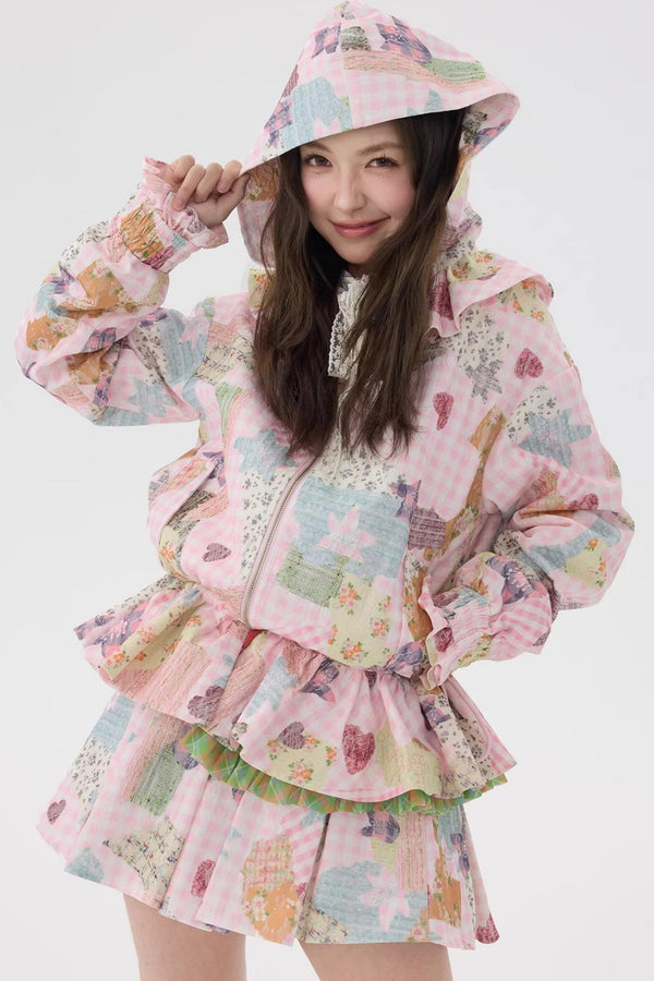 Pink Lace Cardigan Set-Up