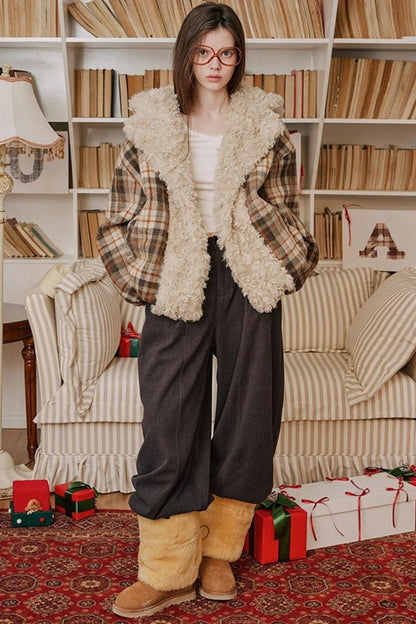 Brown Heart Woolen Pants