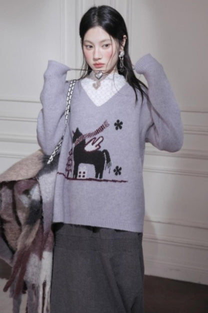 Soft Mist Purple Wool Sweater