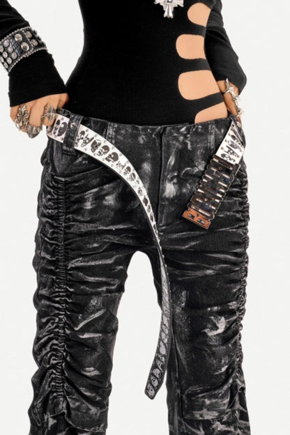 Deconstructed Black Denim Pants