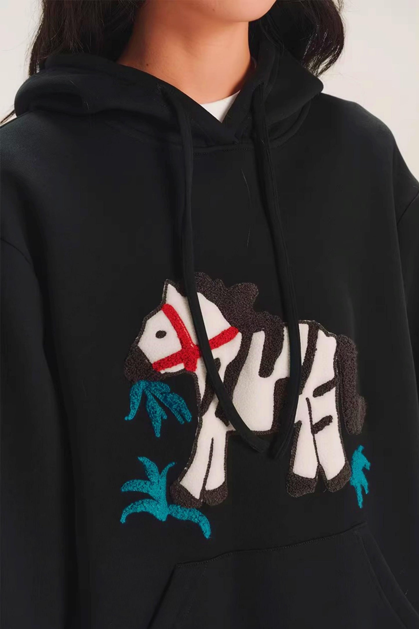 Color-Block Embroidered Hoodie