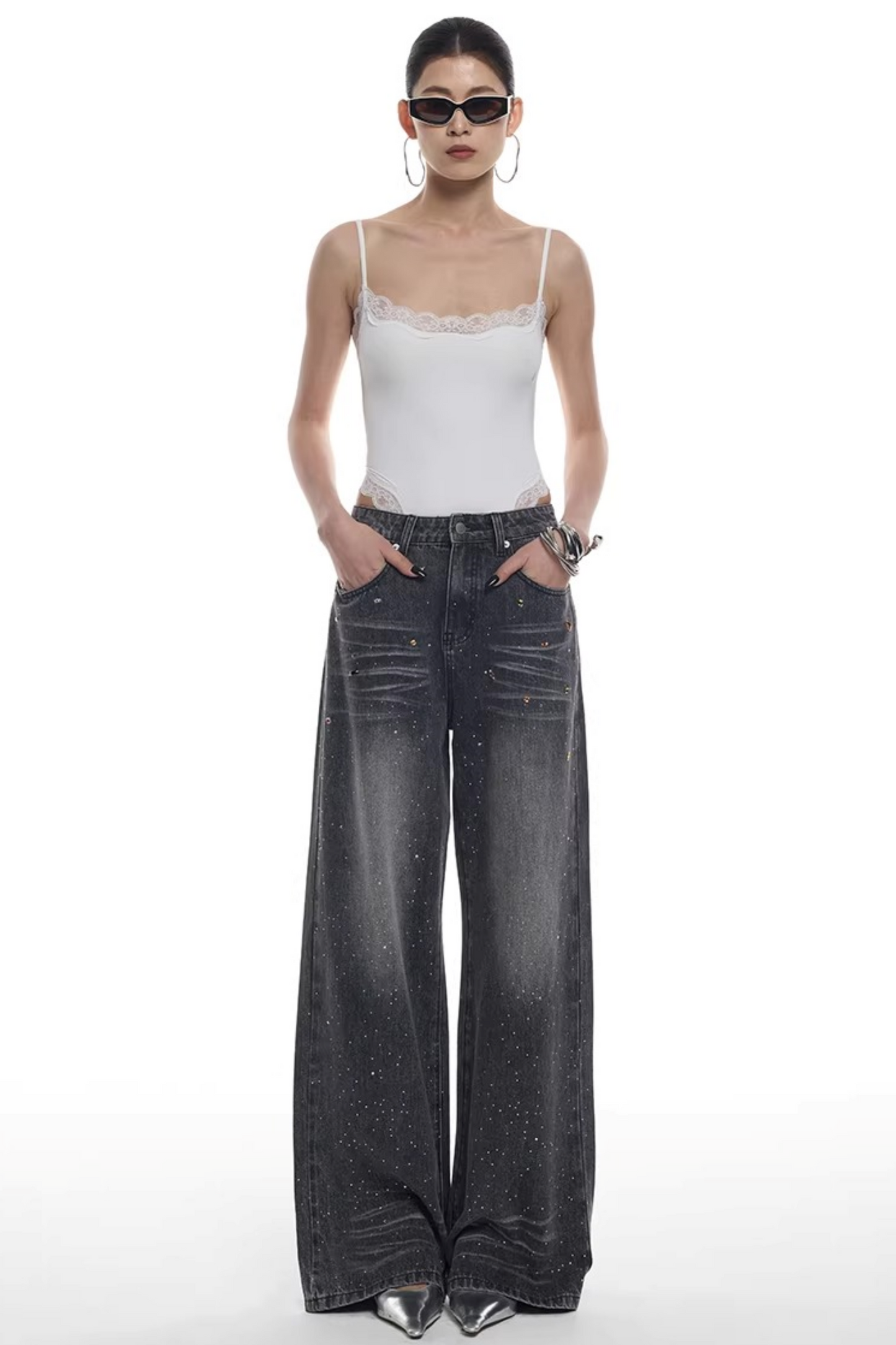 Starry Sky Rhinestone Jeans