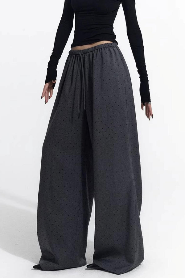 Retro Gray-Red Polka Dot Trousers