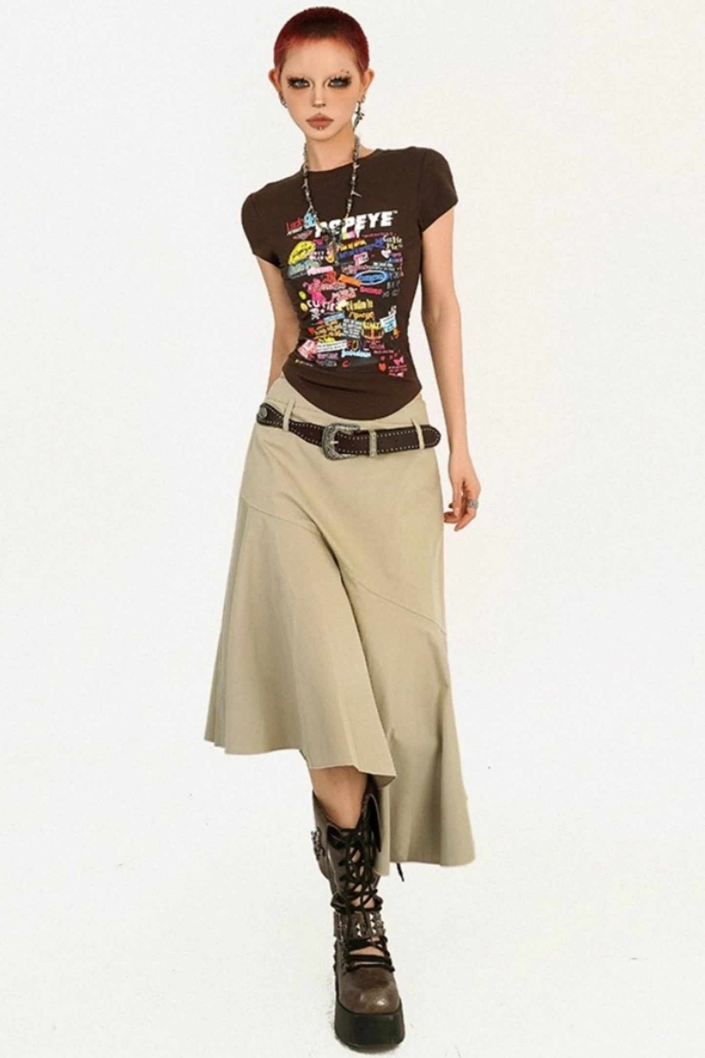 Cool Retro Street Fashion A-Line Skirt
