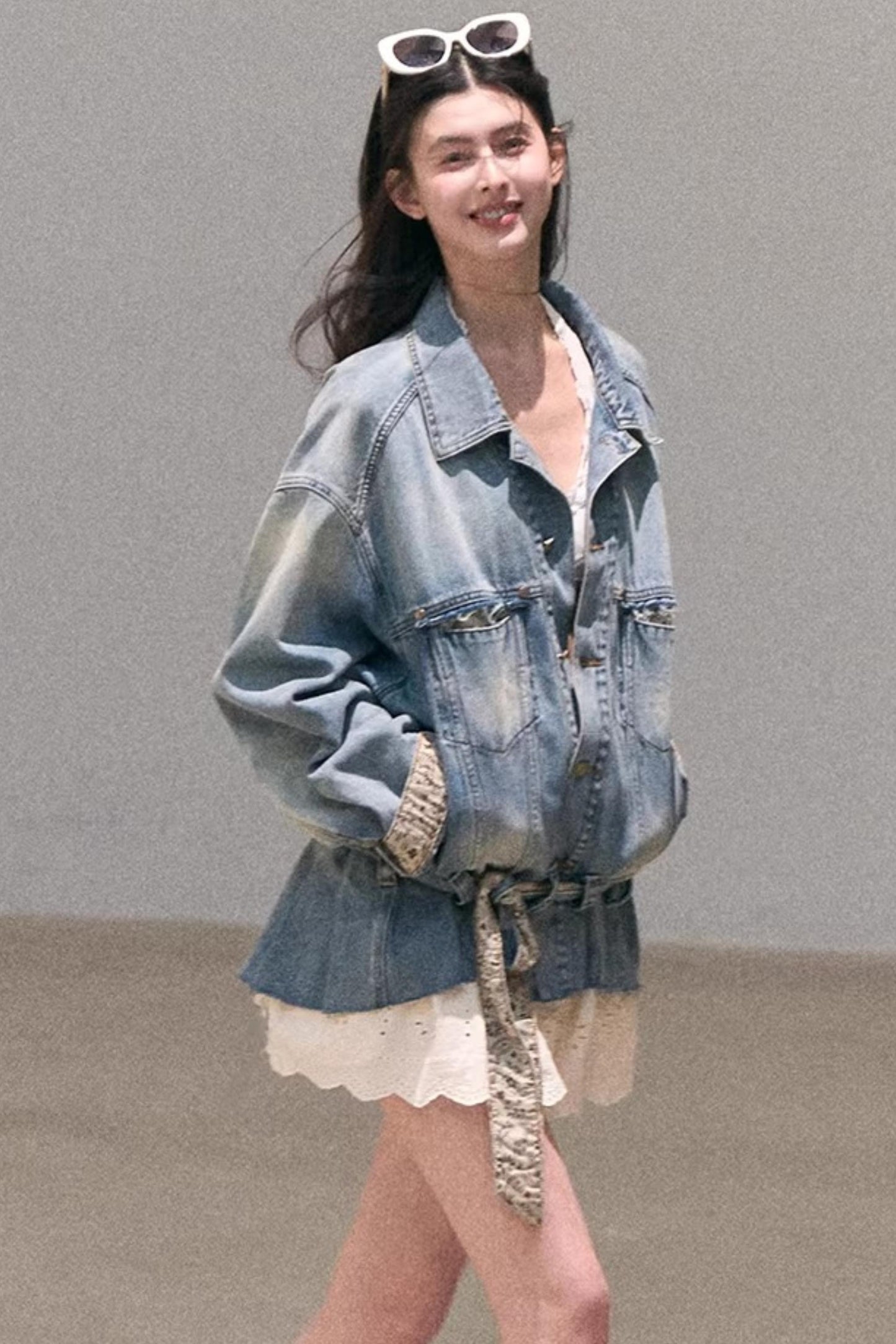 Vintage-Jeansjacke mit Waschung