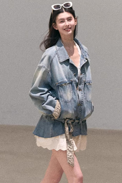 Vintage-Jeansjacke mit Waschung