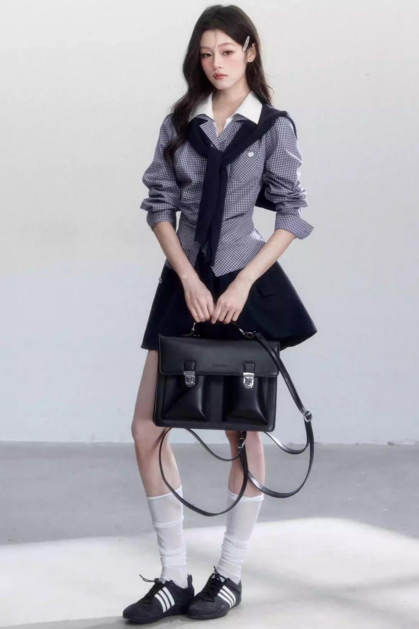 Lapel Long Sleeve Commuter Shirt Set-Up