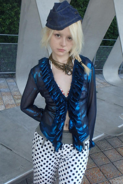 Shattered Blue Mesh Cardigan