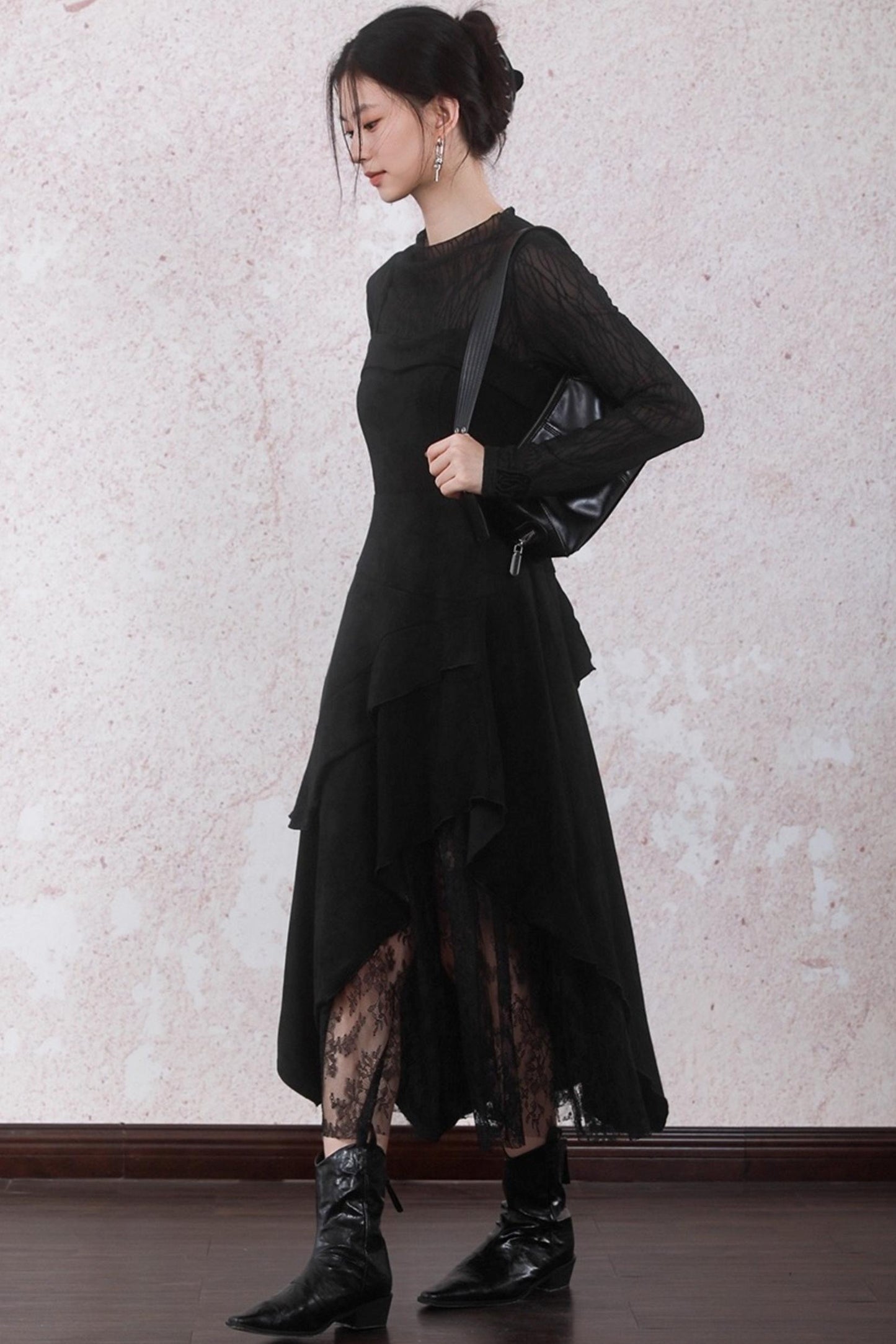 Layered Lace Spliced Sundress