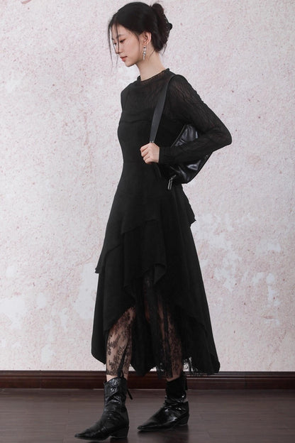 Layered Lace Spliced Sundress