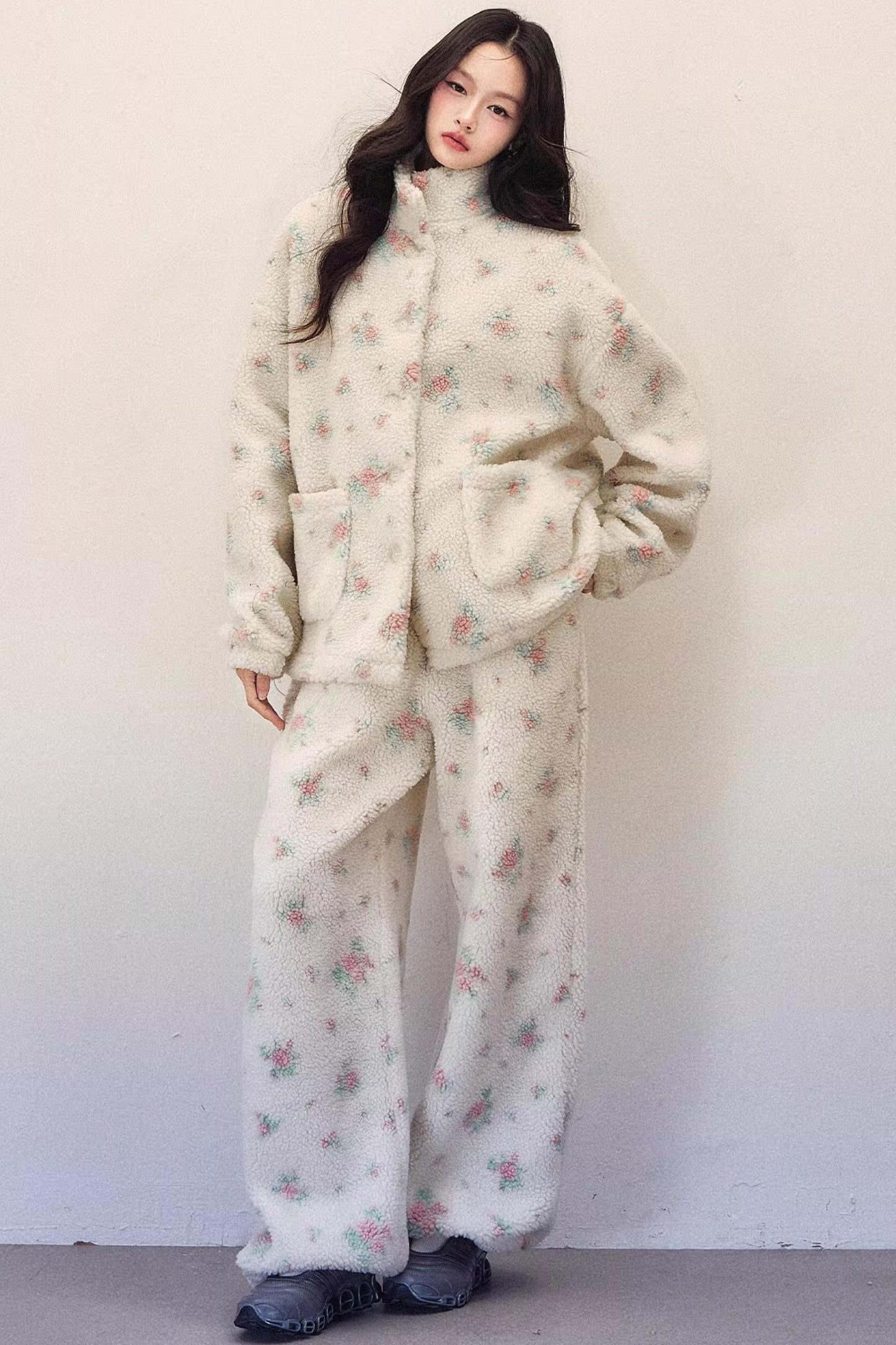 Floral Wool Jacket Suit Set-Up