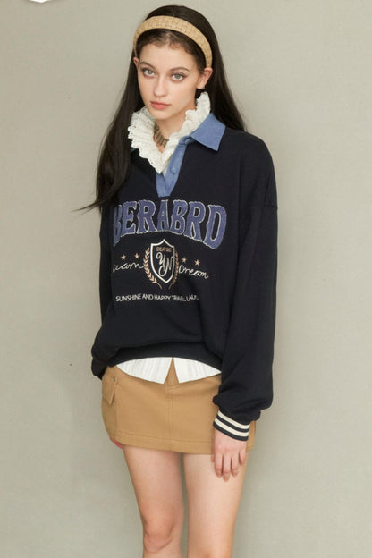 Khaki Letter Mini Skirt