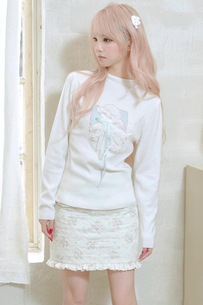 Lamb Bow Embroidered Sweater