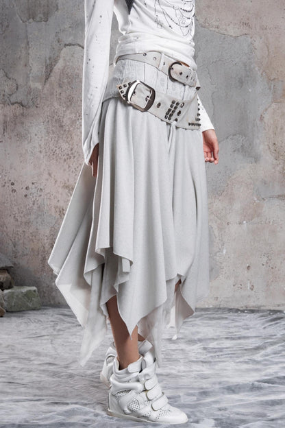 Irregular Multi Layer Rivet Skirt
